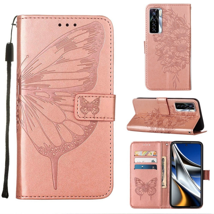 Embossed Butterfly Leather Phone Case, For Tecno Camon 17 Pro, For Tecno Camon 18 Premier, For Tecno Camon 18i