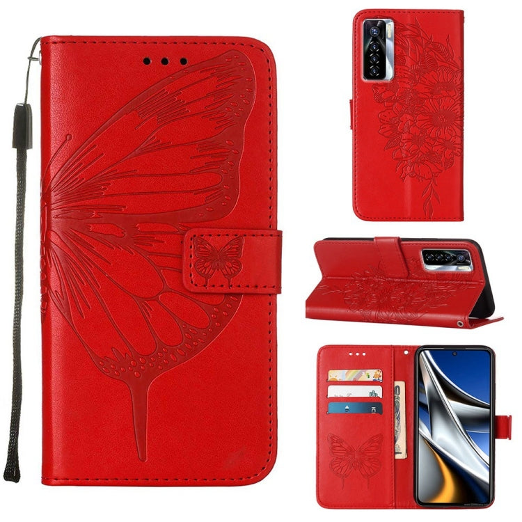 Embossed Butterfly Leather Phone Case, For Tecno Camon 17 Pro, For Tecno Camon 18 Premier, For Tecno Camon 18i