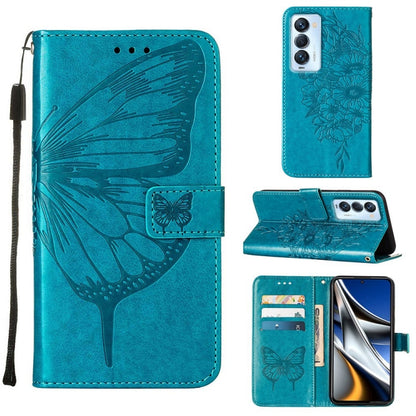 Embossed Butterfly Leather Phone Case, For Tecno Camon 17 Pro, For Tecno Camon 18 Premier, For Tecno Camon 18i
