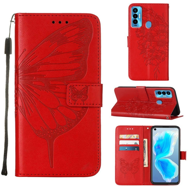 Embossed Butterfly Leather Phone Case, For Tecno Camon 17 Pro, For Tecno Camon 18 Premier, For Tecno Camon 18i