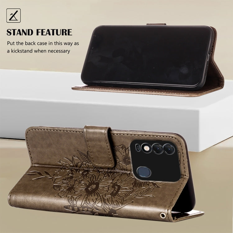 Embossed Butterfly Leather Phone Case, For Tecno Spark 8, For Tecno Spark 8P, For Tecno Spark Go 2020 & 2021/6 Go