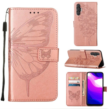 Embossed Butterfly Leather Phone Case, For Tecno Spark 8, For Tecno Spark 8P, For Tecno Spark Go 2020 & 2021/6 Go
