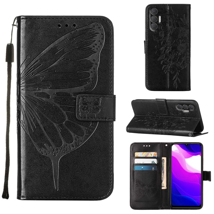 Embossed Butterfly Leather Phone Case, For Tecno Spark 8, For Tecno Spark 8P, For Tecno Spark Go 2020 & 2021/6 Go