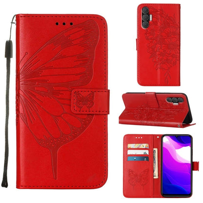 Embossed Butterfly Leather Phone Case, For Tecno Spark 8, For Tecno Spark 8P, For Tecno Spark Go 2020 & 2021/6 Go