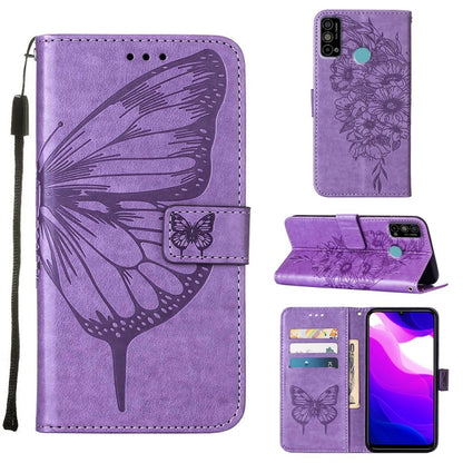 Embossed Butterfly Leather Phone Case, For Tecno Spark 8, For Tecno Spark 8P, For Tecno Spark Go 2020 & 2021/6 Go