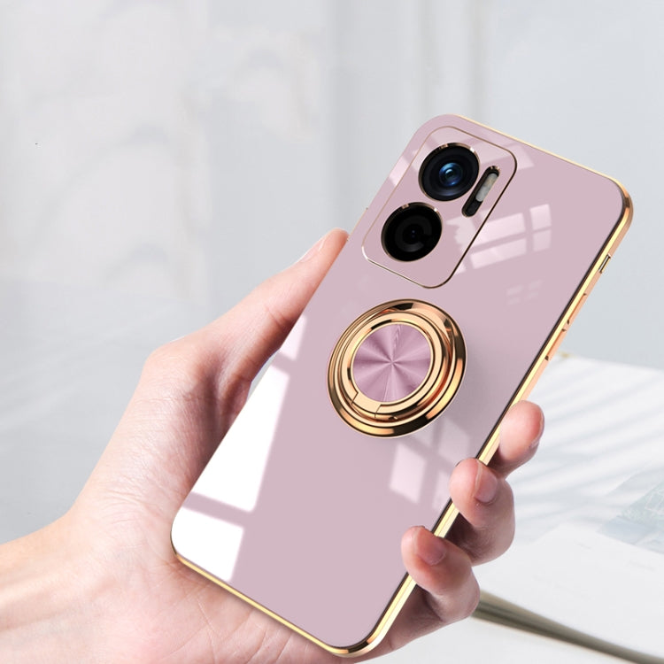 6D Electroplating Full Coverage Silicone Protective Case with Magnetic Ring Holder