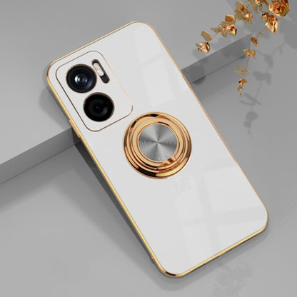 6D Electroplating Full Coverage Silicone Protective Case with Magnetic Ring Holder