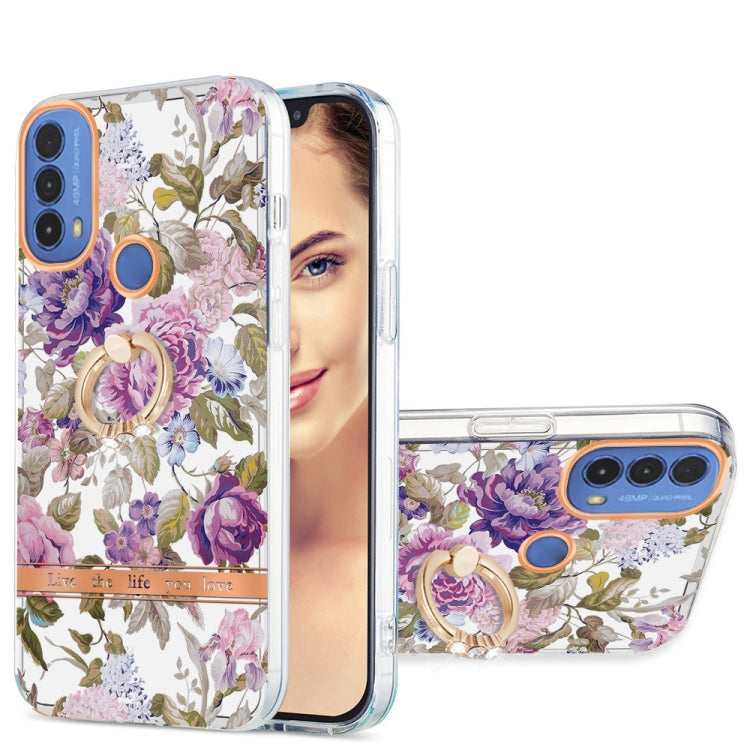 Ring IMD Flowers TPU Phone Case, For Motorola Moto E7 Power /  E7i Power, For Motorola Moto E20 / E30 / E40, For Motorola Moto G Pure, For Motorola Moto G Stylus 2022 4G