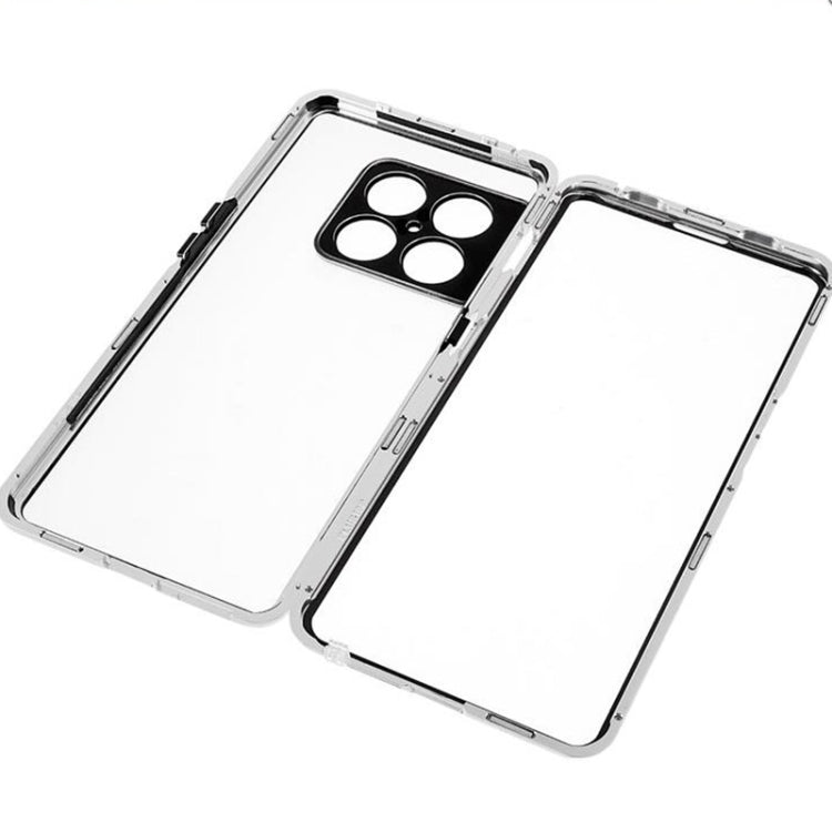 Full Cover Magnetic Metal Tempered Glass Phone Case