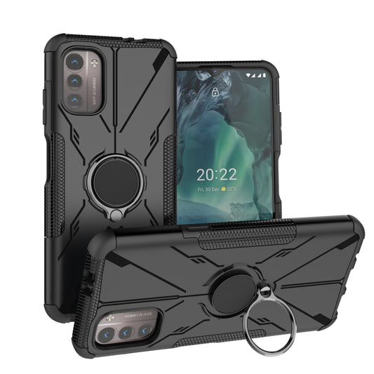 Armor Bear Shockproof PC + TPU Phone Case with Ring