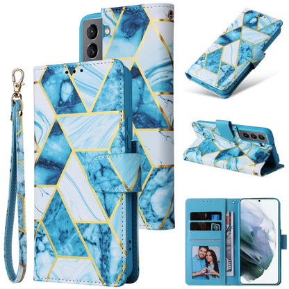 Marble Bronzing Stitching Leather Phone Case