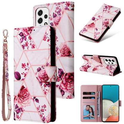 Marble Bronzing Stitching Leather Phone Case