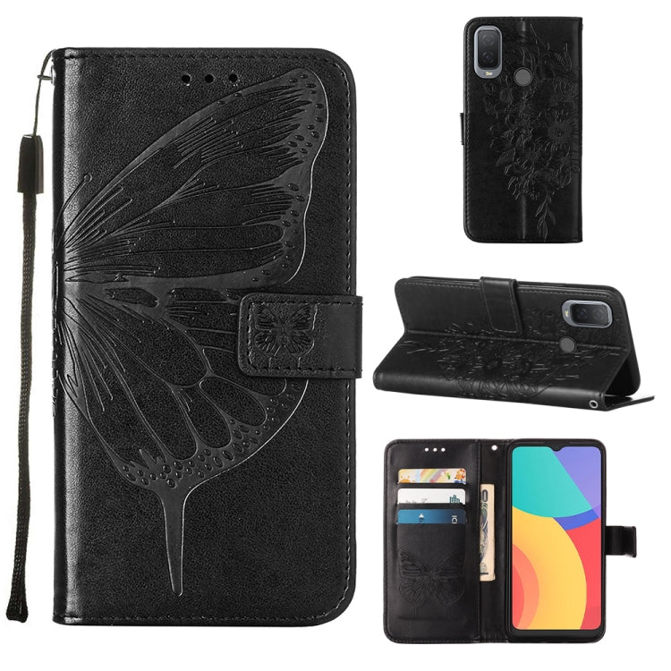 Embossed Butterfly Leather Phone Case, For Alcatel 1L 2021, For Motorola Moto G 5G 2022, For Motorola Moto G52