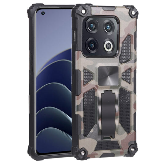 Camouflage Armor Shockproof TPU + PC Magnetic Protective Phone Case with Holder