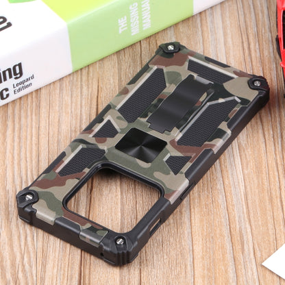 Camouflage Armor Shockproof TPU + PC Magnetic Protective Phone Case with Holder