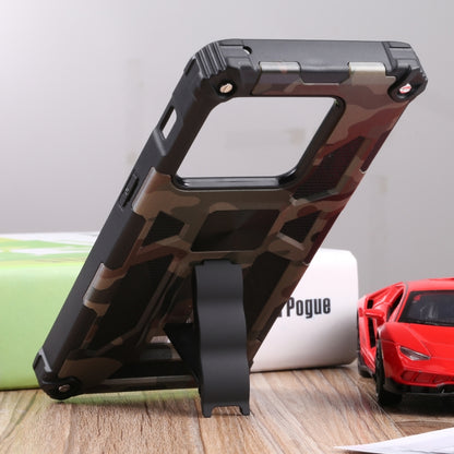 Camouflage Armor Shockproof TPU + PC Magnetic Protective Phone Case with Holder