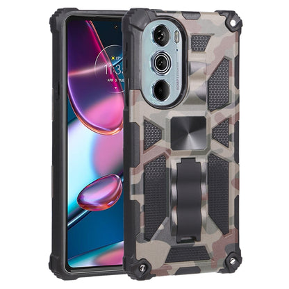 Camouflage Armor Shockproof TPU + PC Magnetic Protective Phone Case with Holder