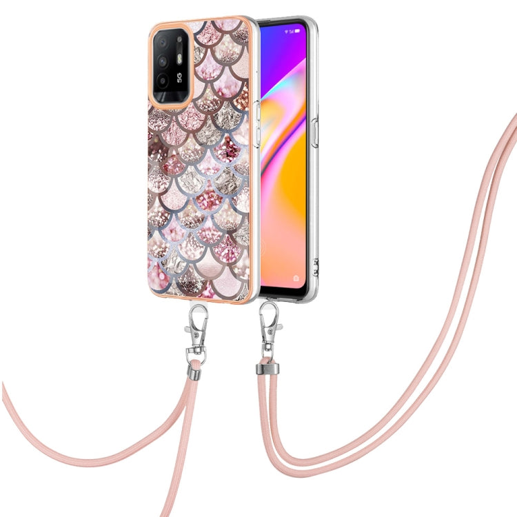 Electroplating IMD TPU Phone Case with Lanyard, For OPPO A15 / A15s, For OPPO A53s 5G / A55 5G, For OPPO A74 5G / A93 5G, For OPPO A94 5G / A95 5G