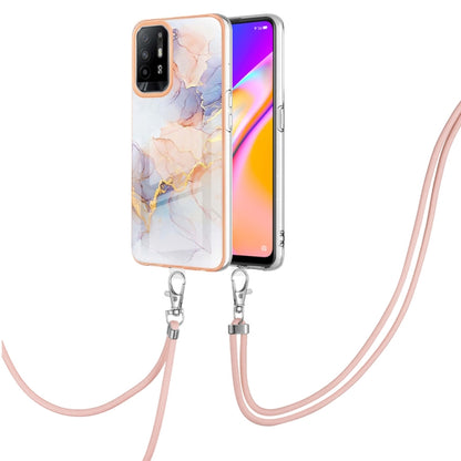 Electroplating IMD TPU Phone Case with Lanyard, For OPPO A15 / A15s, For OPPO A53s 5G / A55 5G, For OPPO A74 5G / A93 5G, For OPPO A94 5G / A95 5G
