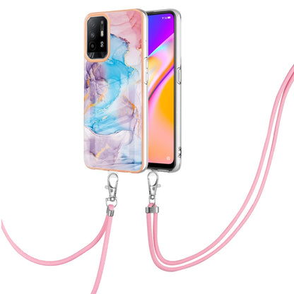 Electroplating IMD TPU Phone Case with Lanyard, For OPPO A15 / A15s, For OPPO A53s 5G / A55 5G, For OPPO A74 5G / A93 5G, For OPPO A94 5G / A95 5G
