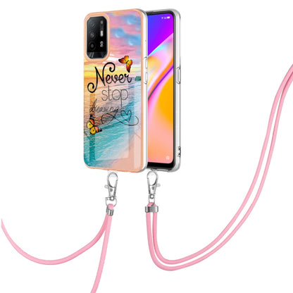 Electroplating IMD TPU Phone Case with Lanyard, For OPPO A15 / A15s, For OPPO A53s 5G / A55 5G, For OPPO A74 5G / A93 5G, For OPPO A94 5G / A95 5G
