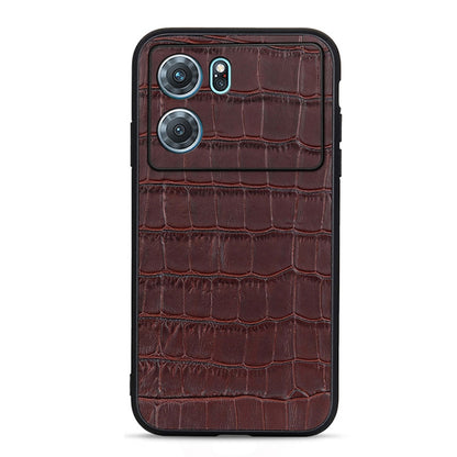 Accurate Hole Crocodile Texture Genuine Leather Phone Case