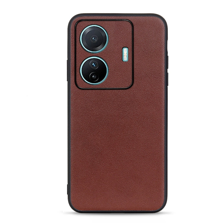 Accurate Hole Lambskin Texture Genuine Leather Phone Case