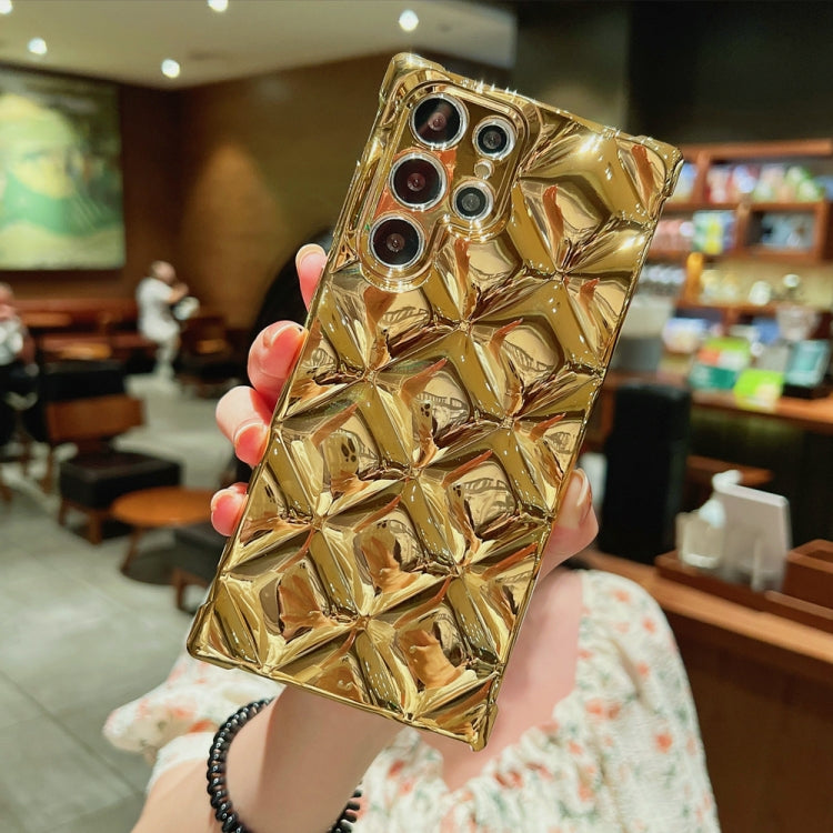 Rhombic Texture Electroplated TPU Phone Case