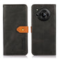 KHAZNEH Dual-color Cowhide Texture Flip Leather Phone Case