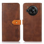 KHAZNEH Dual-color Cowhide Texture Flip Leather Phone Case