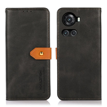 KHAZNEH Dual-color Cowhide Texture Flip Leather Phone Case, For Sharp Aquos R7, For OnePlus Ace / 10R