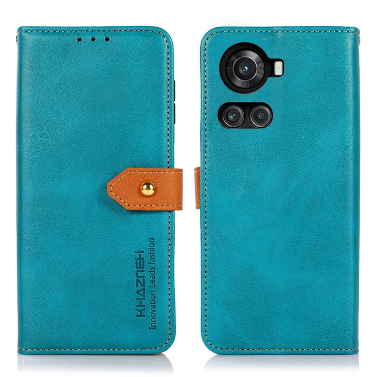 KHAZNEH Dual-color Cowhide Texture Flip Leather Phone Case