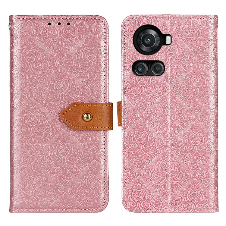 European Floral Embossed Flip Leather Phone Case