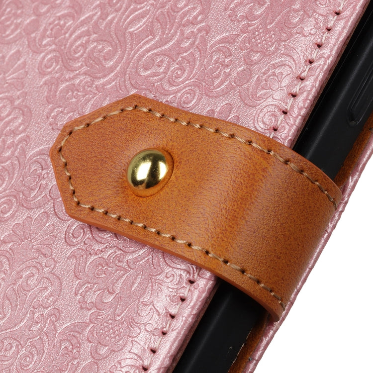 European Floral Embossed Flip Leather Phone Case