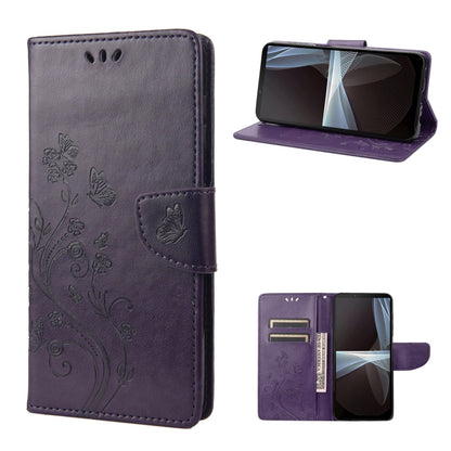 Embossed Butterfly Pattern Flip Leather Phone Case