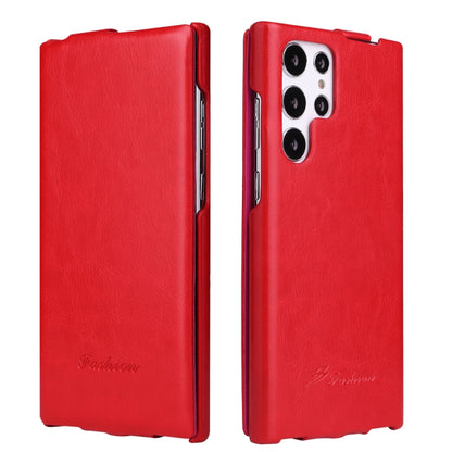 Fierre Shann 64 Texture Vertical Flip PU Leather Phone Case