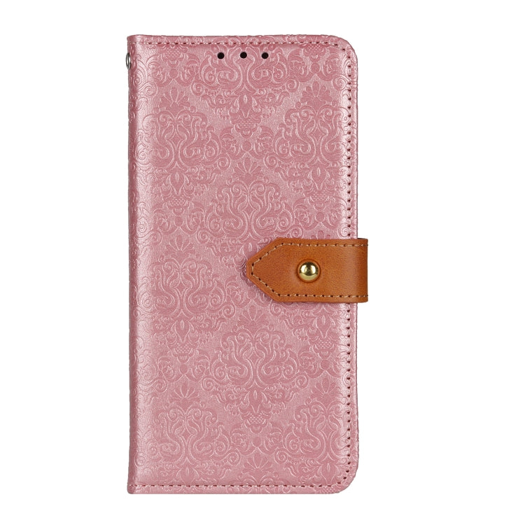 European Floral Embossed Flip Leather Phone Case