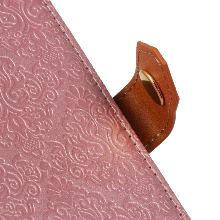 European Floral Embossed Flip Leather Phone Case