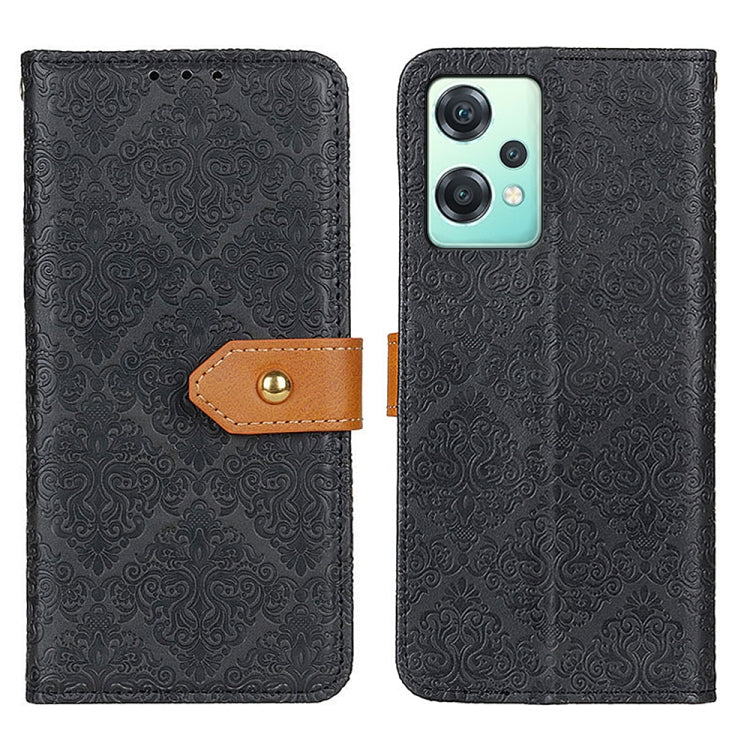 European Floral Embossed Flip Leather Phone Case