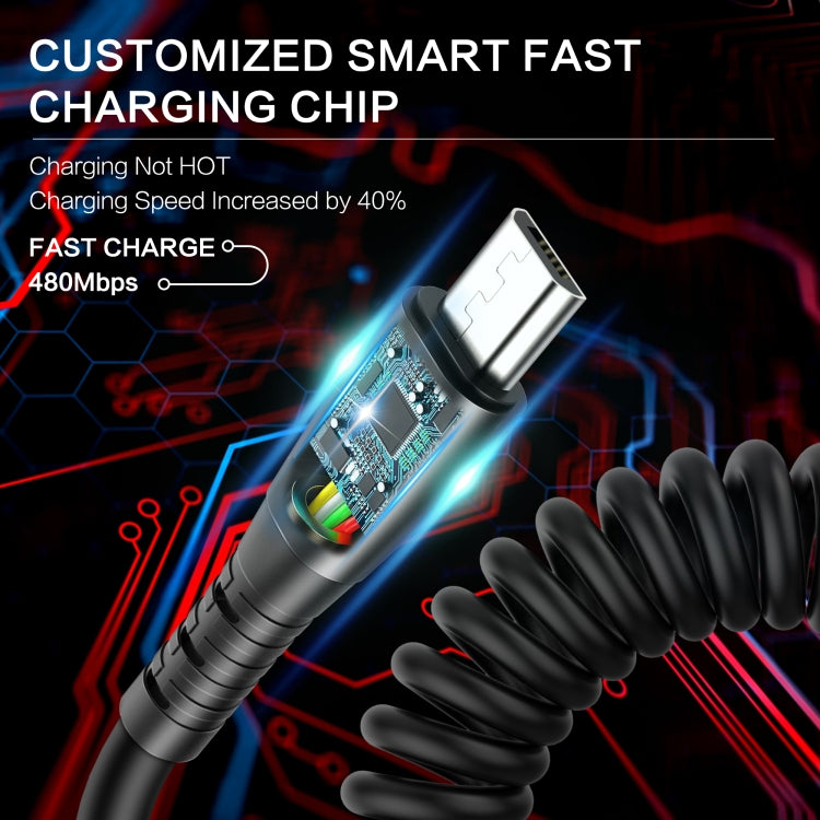 3A Micro USB Spring Charging Data Cable, Micro