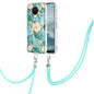 Splicing Marble Flower Pattern TPU Phone Case with Lanyard, Series 1