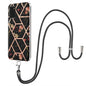 Splicing Marble Flower Pattern TPU Phone Case with Lanyard, Series 2