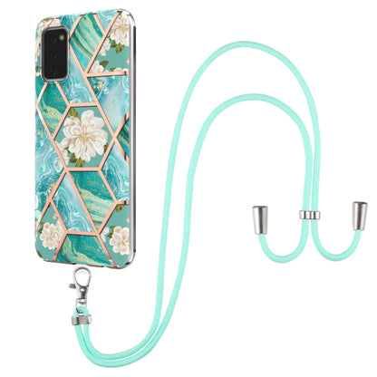 Splicing Marble Flower Pattern TPU Phone Case with Lanyard, Series 2