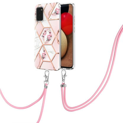 Splicing Marble Flower Pattern TPU Phone Case with Lanyard, For Samsung Galaxy A03s EU Version, For Samsung Galaxy A13 4G, For Samsung Galaxy A23 5G / 4G, For Samsung Galaxy A33 5G, For Samsung Galaxy A53 5G