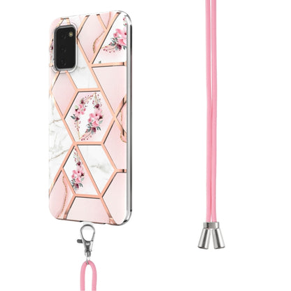 Splicing Marble Flower Pattern TPU Phone Case with Lanyard, For Samsung Galaxy A03s EU Version, For Samsung Galaxy A13 4G, For Samsung Galaxy A23 5G / 4G, For Samsung Galaxy A33 5G, For Samsung Galaxy A53 5G