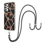 Splicing Marble Flower Pattern TPU Phone Case with Lanyard, Series 2