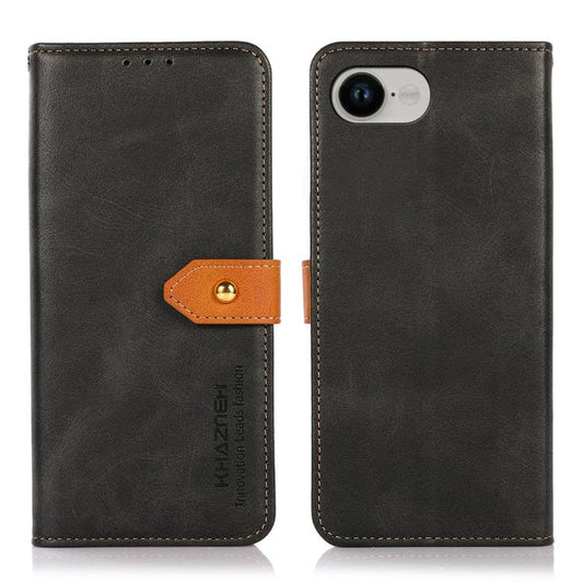 KHAZNEH Dual-color Cowhide Texture Flip Leather Phone Case, For iPhone 17e / 16e, For iPhone 17 Pro Max, For iPhone 17 Pro, For iPhone 17, For iPhone Air, For iPhone 16 Pro Max