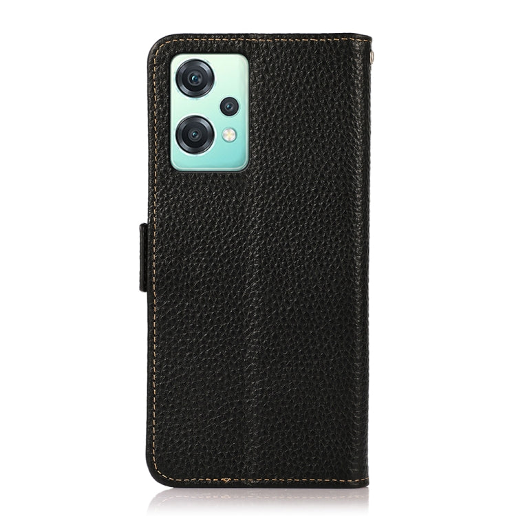 KHAZNEH Side-Magnetic Litchi Genuine Leather RFID Phone Case, For OnePlus Nord CE 2 Lite 5G, For OPPO K10 5G, For OPPO K10 Pro 5G