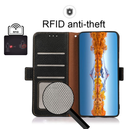 KHAZNEH Side-Magnetic Litchi Genuine Leather RFID Phone Case, For OnePlus Nord CE 2 Lite 5G, For OPPO K10 5G, For OPPO K10 Pro 5G