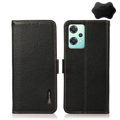 KHAZNEH Side-Magnetic Litchi Genuine Leather RFID Phone Case, For OnePlus Nord CE 2 Lite 5G, For OPPO K10 5G, For OPPO K10 Pro 5G
